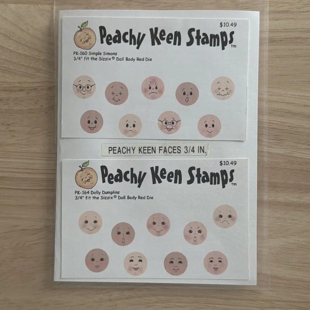 Peachy Keen paper doll Faces Stamps dolly dumplings and simple simons 3/4